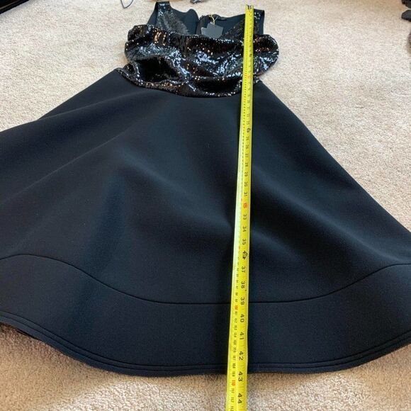 Donna Karan black sequin Bodice Flare Dress Sz 10 - Picture 14 of 15